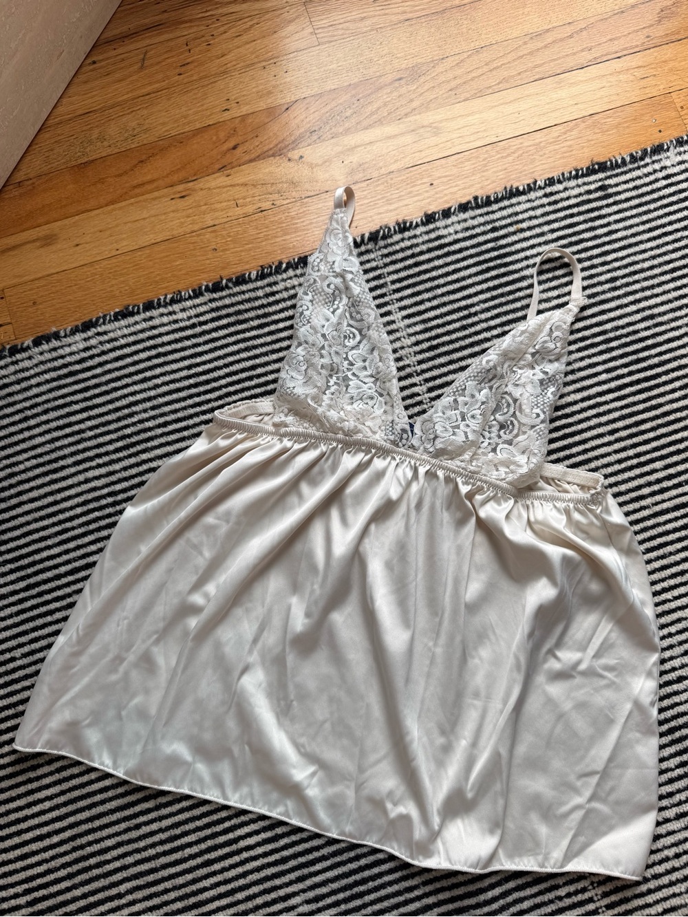 Vintage Lace-Trim Satin Cami Top and Shorts Set